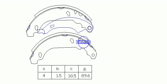 PEUGEOT 206 ハッチバック サルーン SW ドラム ブレーキ シュー FMSI:1633-S942 OEM:4241.K5 FSB576 GS8642、OK-BS498